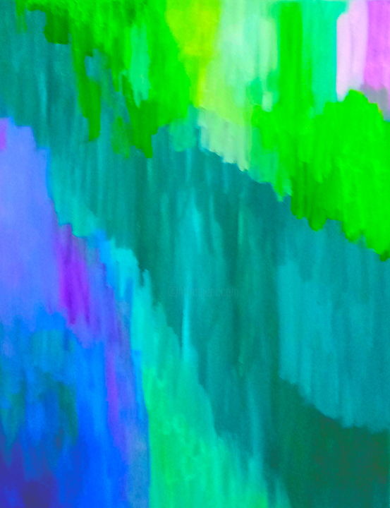 Painting titled "Northern Lights" by Irina Rabeja, Original Art, Oil