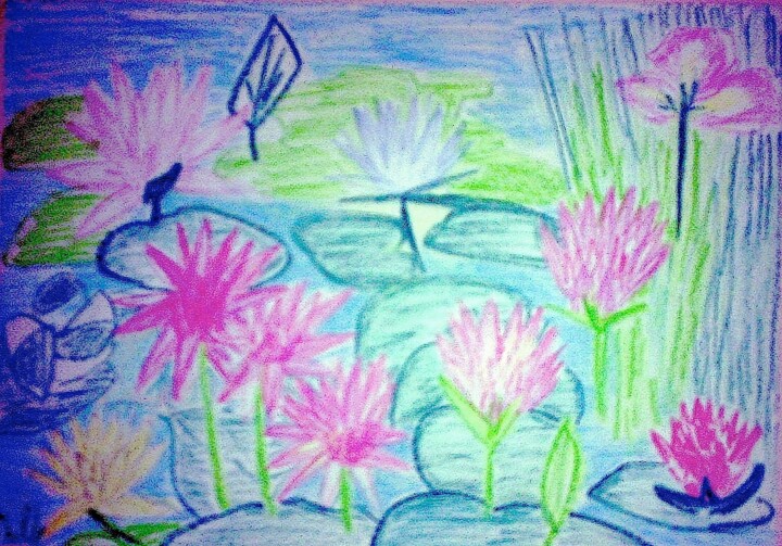 "Waterlilies" başlıklı Tablo Irina Rabeja tarafından, Orijinal sanat, Pastel