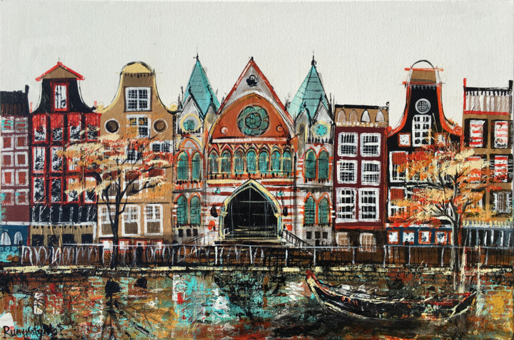 Pittura intitolato "Amsterdam - Keisers…" da Irina Rumyantseva, Opera d'arte originale, Acrilico