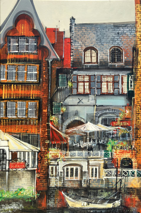 Malarstwo zatytułowany „Ostend, Bruges” autorstwa Irina Rumyantseva, Oryginalna praca, Akryl