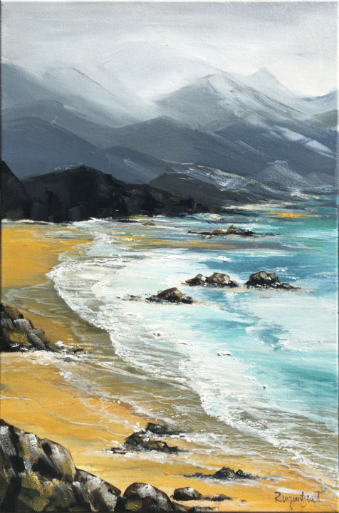 Painting titled "Coast Study" by Irina Rumyantseva, Original Artwork, Acrylic