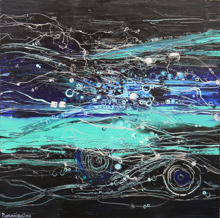 Painting titled "Midnight Breeze" by Irina Rumyantseva, Original Artwork, Acrylic