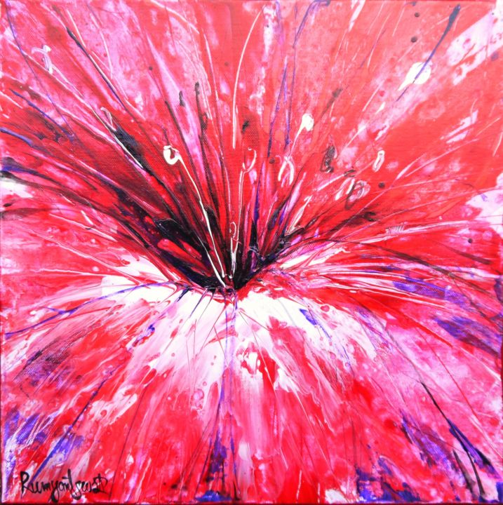 Malerei mit dem Titel "Blossoming Pink Flo…" von Irina Rumyantseva, Original-Kunstwerk, Acryl