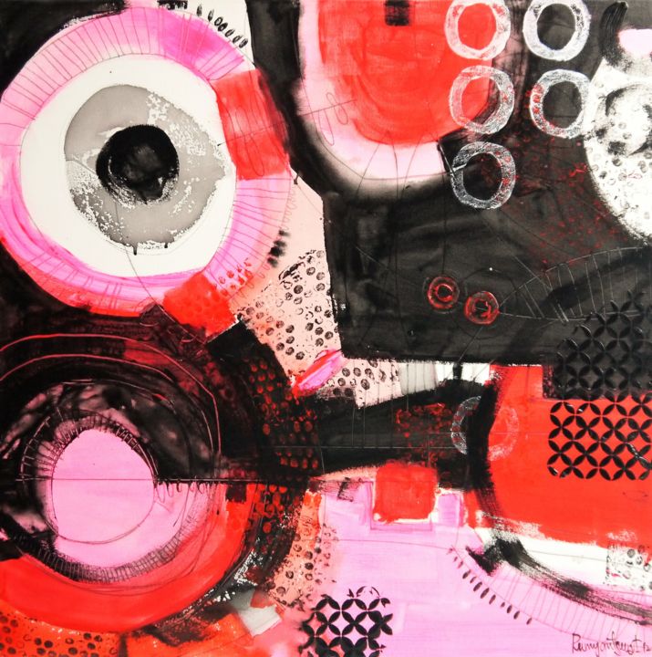 Malarstwo zatytułowany „Pink” autorstwa Irina Rumyantseva, Oryginalna praca, Akryl