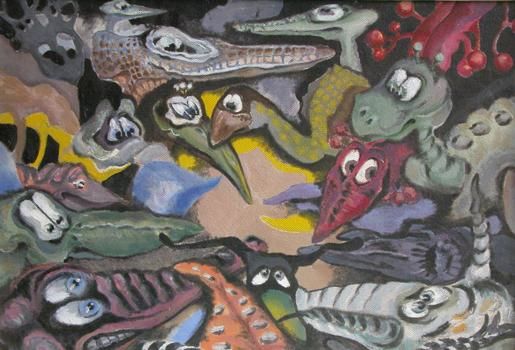 Painting titled "Crazy Fauna" by Inspiration, Original Artwork, Other