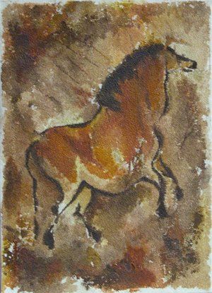 Painting titled "CHEVAL" by Inspiration, Original Artwork, Oil