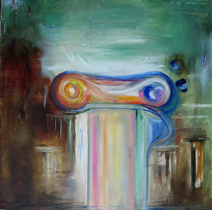 제목이 "Säule, Pillar"인 미술작품 Iryna Torres로, 원작, 기름
