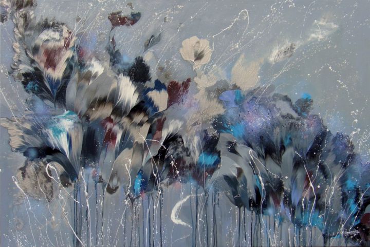 flower melody 2 very large abstract painting irini karpikioti