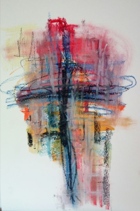 Malerei mit dem Titel "o.T" von Irene Apostolou, Original-Kunstwerk, Pastell