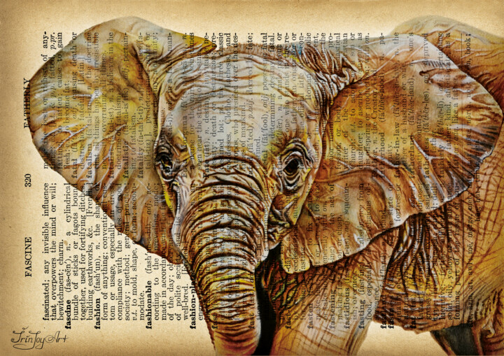 Collages titled "Safari african elep…" by Irinjoyart, Original Artwork, Collages