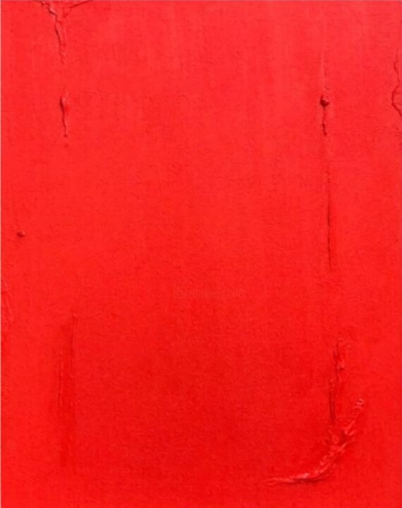 Painting titled "Red abstract canvas…" by Iris White, Original Artwork, Oil