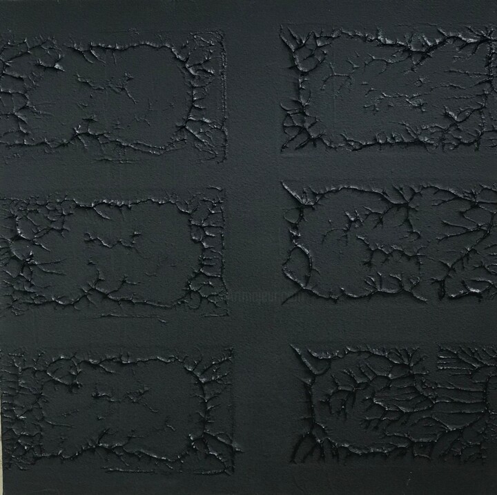 Peinture intitulée "Black square" par Iris White, Œuvre d'art originale, Acrylique
