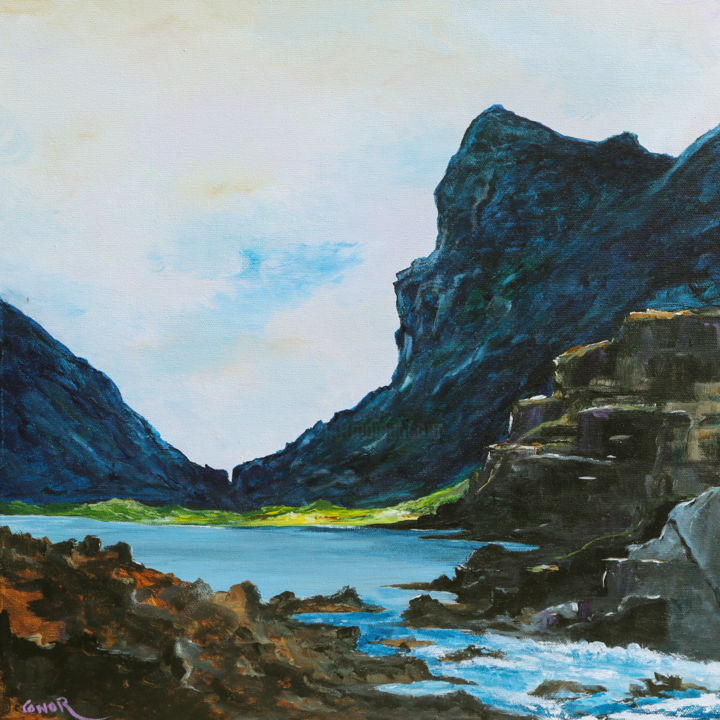 Painting titled "The Gap of Dunloe 2" by Conor Murphy, Original Art, Acrylic Mounted on Wood Panel