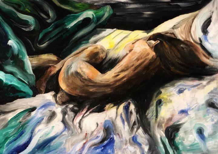 Peinture intitulée "В ночи" par Irina Chainikova, Œuvre d'art originale, Huile