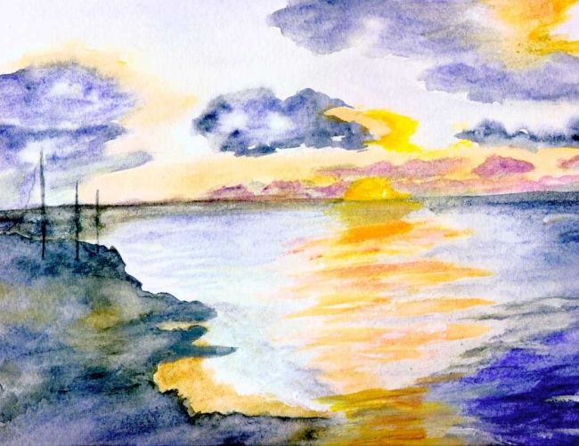 Painting titled "Sunset" by Irit Erez, Original Artwork