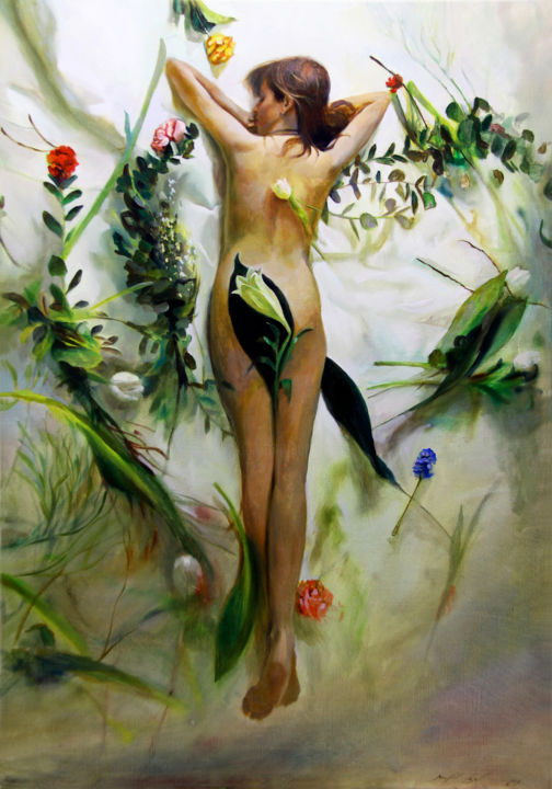 Картина под названием "Morning 100 x 70 cm." - Irjan Moussin, Подлинное произведение искусства, Масло Установлен на Подрамник