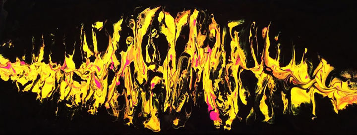 Peinture intitulée "Fireplace" par Irmi Harlander, Œuvre d'art originale, Acrylique Monté sur Châssis en bois