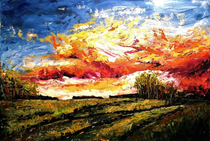 Painting titled "CAMPO ARGENTINO-ENT…" by Fabrizio Cancelliere, Original Artwork, Acrylic