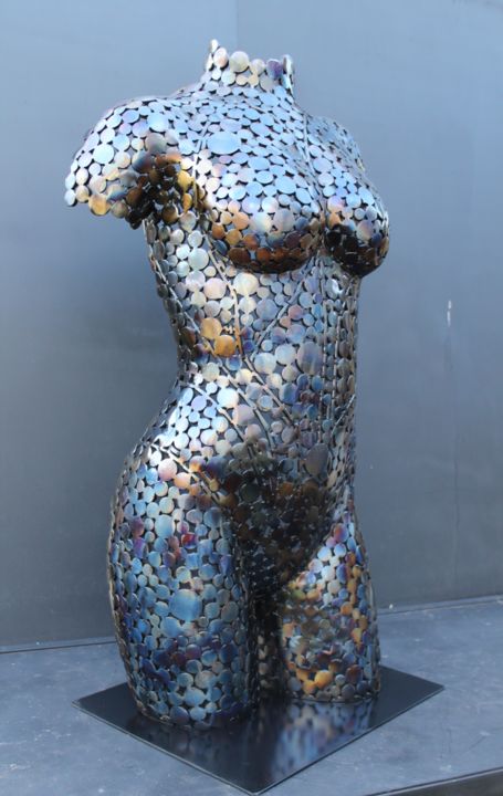 Sculpture titled "" Heavenly Body "" by Scott Wilkes, Original Artwork, Metals