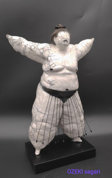 Sculpture titled "Ozeki sagari" by Laurence Schlimm Boland, Original Artwork, Ceramics
