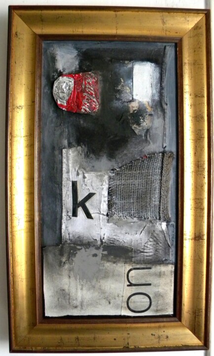 Pittura intitolato "Homeless K-on" da Irvin Grassi, Opera d'arte originale, Collages Montato su Telaio per barella in legno