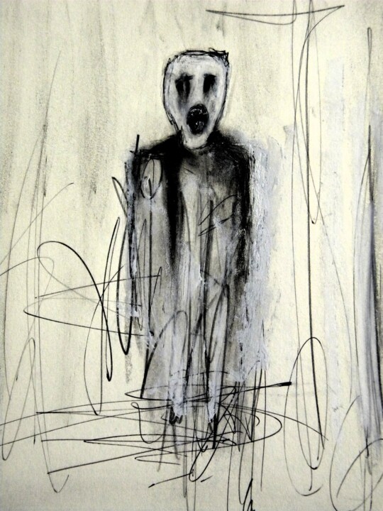 Disegno intitolato "The judge" da Irvin Grassi, Opera d'arte originale, Penna gel