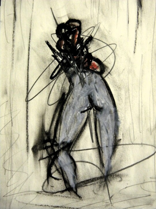 Disegno intitolato "The heretic" da Irvin Grassi, Opera d'arte originale, Penna gel