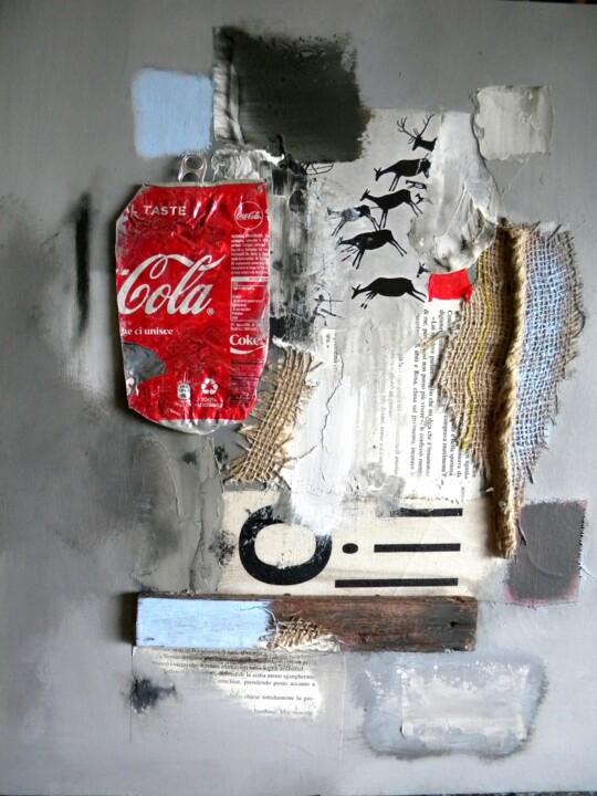 Schilderij getiteld "Homeless House ( Ho…" door Irvin Grassi, Origineel Kunstwerk, Olie Gemonteerd op Houten paneel