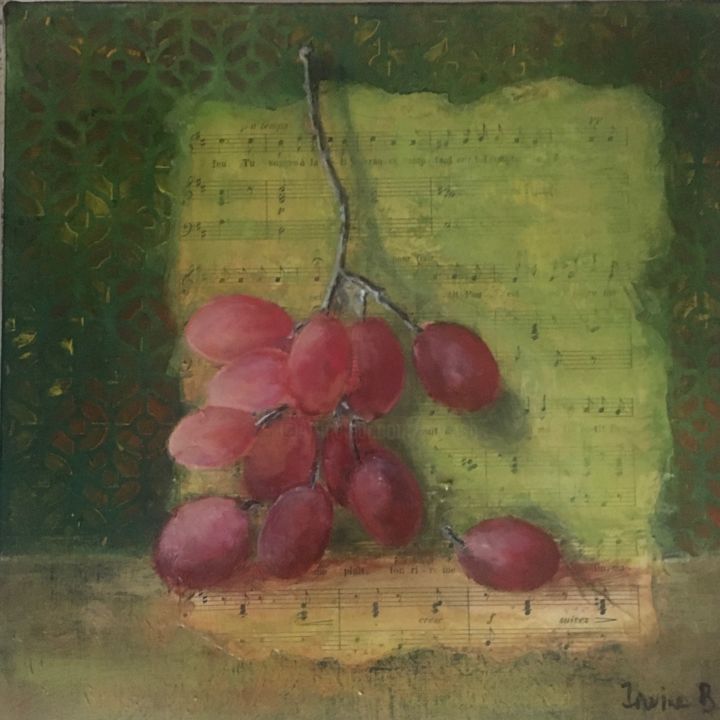 Malerei mit dem Titel "Chantons la vigne" von Irwine B., Original-Kunstwerk, Öl