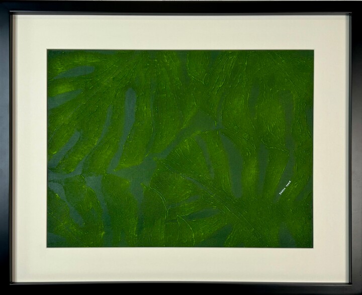 Malarstwo zatytułowany „Light green monstera” autorstwa Iryna Antoniuk (IRENA TONE), Oryginalna praca, Akryl