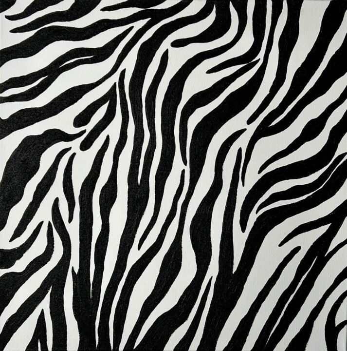 Картина под названием "Zebra Pattern" - Iryna Antoniuk (IRENA TONE), Подлинное произведение искусства, Акрил