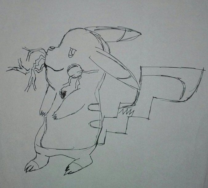 Desenho intitulada "pokemon pikachu" por Iryna De Simone, Obras de arte originais, Canetac de aerossol