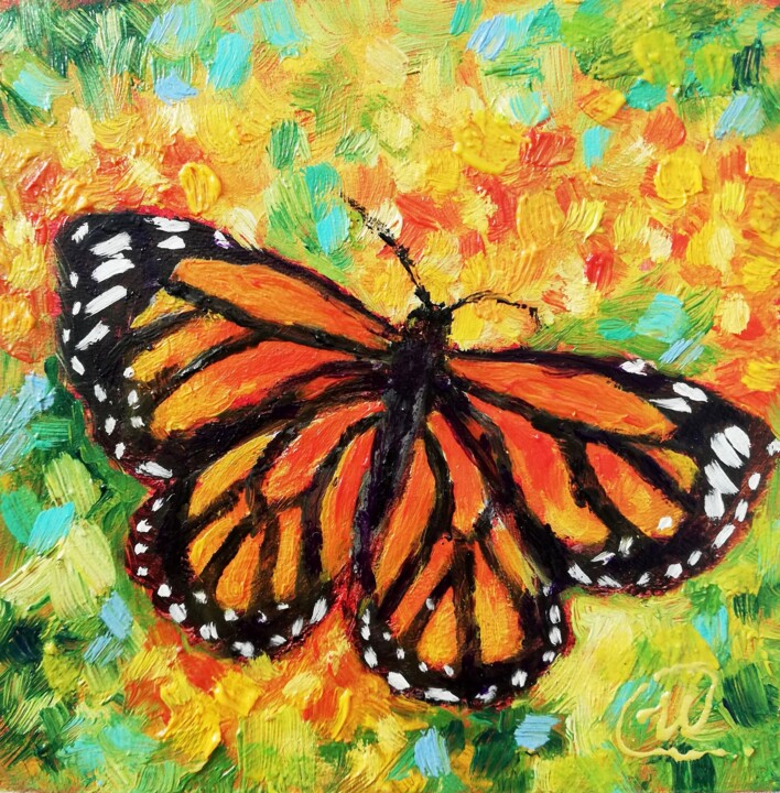 Painting titled "Monarch Butterfly -…" by Iryna Fedarava, Original Artwork, Oil