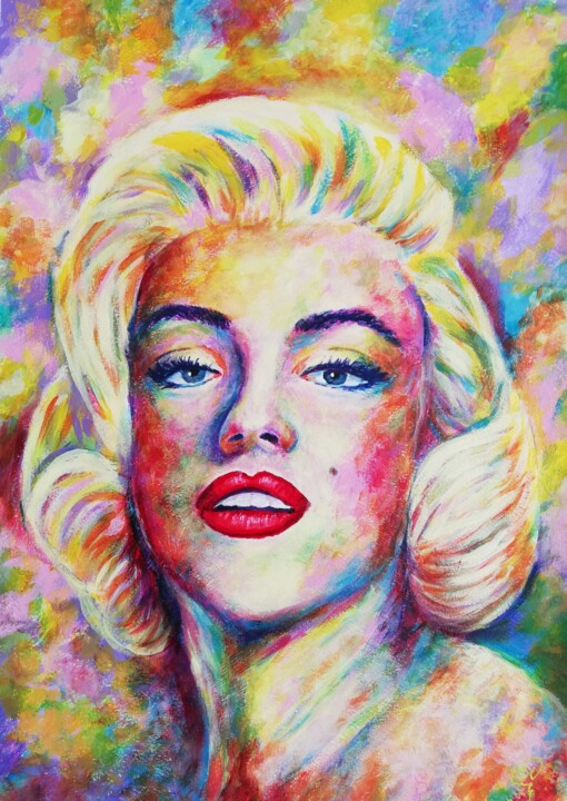 Pittura intitolato "Marilyn Monroe" da Iryna Fedarava, Opera d'arte originale, Acrilico