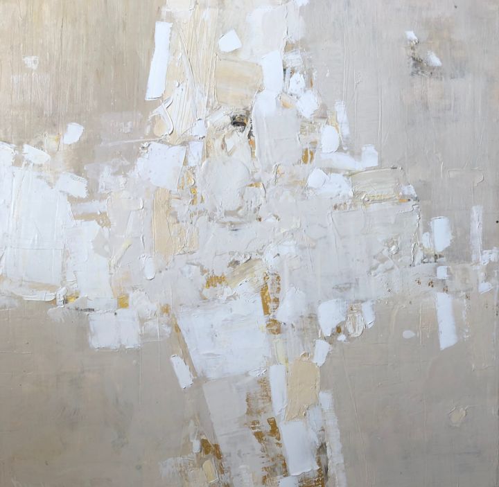 Malerei mit dem Titel "white infinity 111" von Kitaieva Iryna, Original-Kunstwerk, Öl