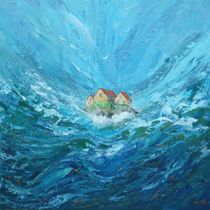 Картина под названием "North wind" - Iryna Makhovska, Подлинное произведение искусства, Акрил Установлен на Деревянная рама…