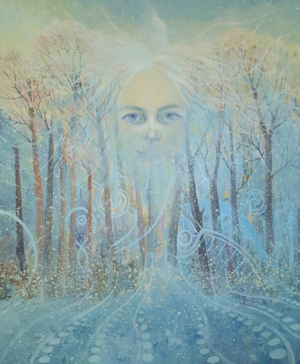 Painting titled "Crystal peace of mi…" by Iryna Makhovska, Original Artwork, Acrylic Mounted on Wood Stretcher frame