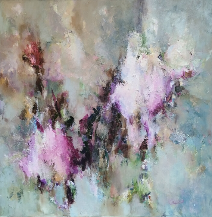 Peinture intitulée "Brumes Fleurissantes" par Iryna Malynovska, Œuvre d'art originale, Huile