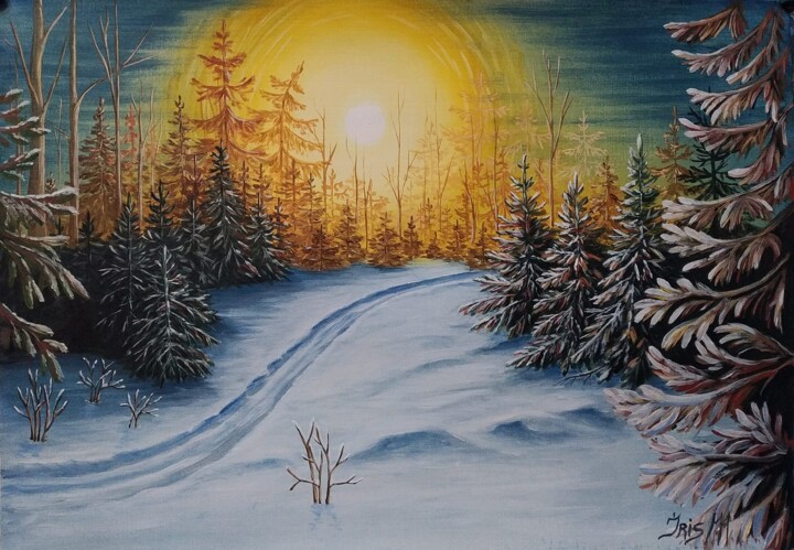 绘画 标题为“Зимний пейзаж , бум…” 由Iryna Miloradova-Marchenko, 原创艺术品, 油