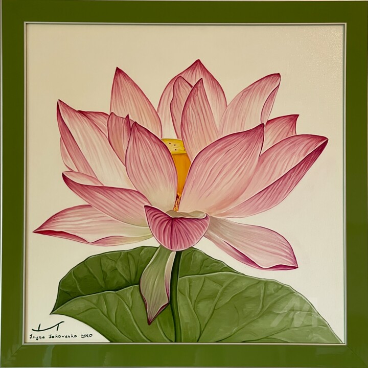 Painting titled "Lotus 1" by Iryna Yakovenko, Original Artwork, Oil