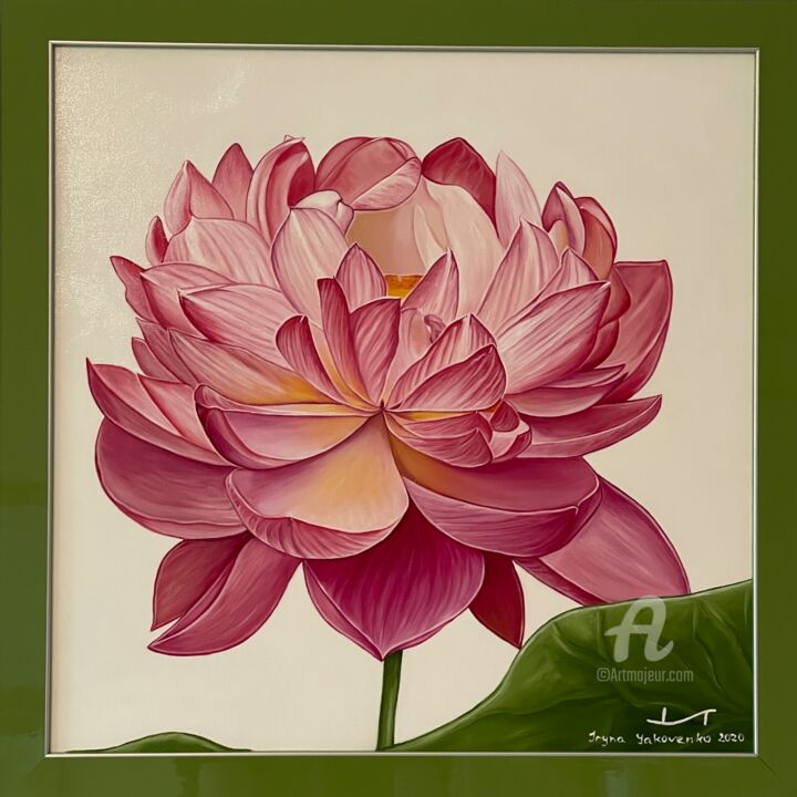 Painting titled "Lotus 3" by Iryna Yakovenko, Original Artwork, Oil