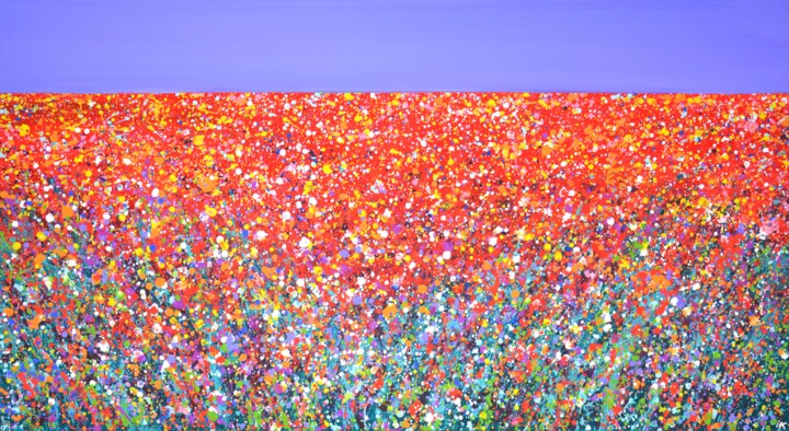 Peinture intitulée "Flower field 6." par Iryna Kastsova, Œuvre d'art originale, Acrylique Monté sur Châssis en bois