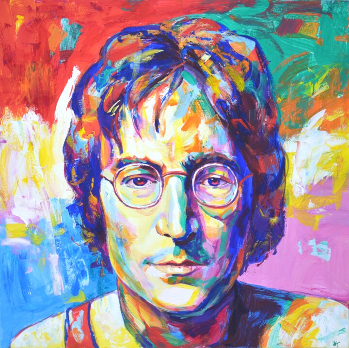 Peinture intitulée "John Lennon" par Iryna Kastsova, Œuvre d'art originale, Acrylique