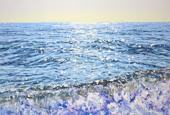 Pintura titulada "Sea. Waves. Glare." por Iryna Kastsova, Obra de arte original, Acrílico Montado en Bastidor de camilla de…