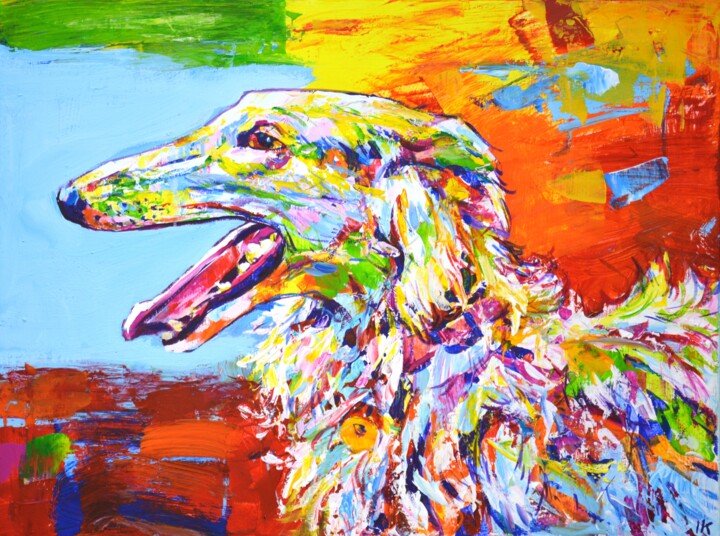 Peinture intitulée "Dog." par Iryna Kastsova, Œuvre d'art originale, Acrylique Monté sur Châssis en bois