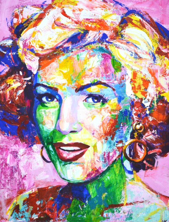 Pittura intitolato "Marilyn Monroe 27" da Iryna Kastsova, Opera d'arte originale, Acrilico Montato su Telaio per barella in…