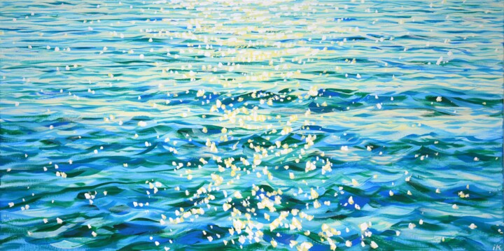Pittura intitolato "Fabulous gentle sea." da Iryna Kastsova, Opera d'arte originale, Acrilico Montato su Telaio per barella…