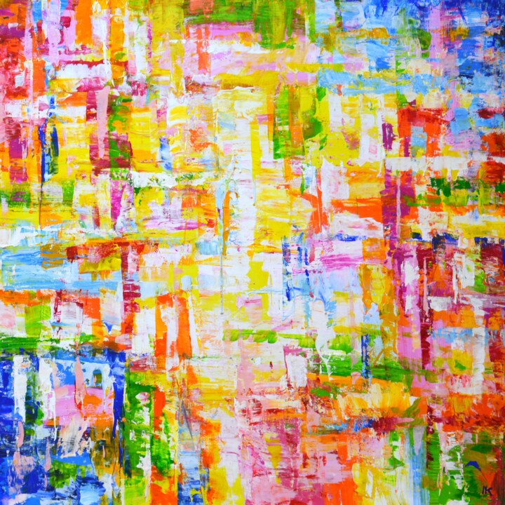 Картина под названием "Abstraction 69." - Iryna Kastsova, Подлинное произведение искусства, Акрил Установлен на Деревянная р…