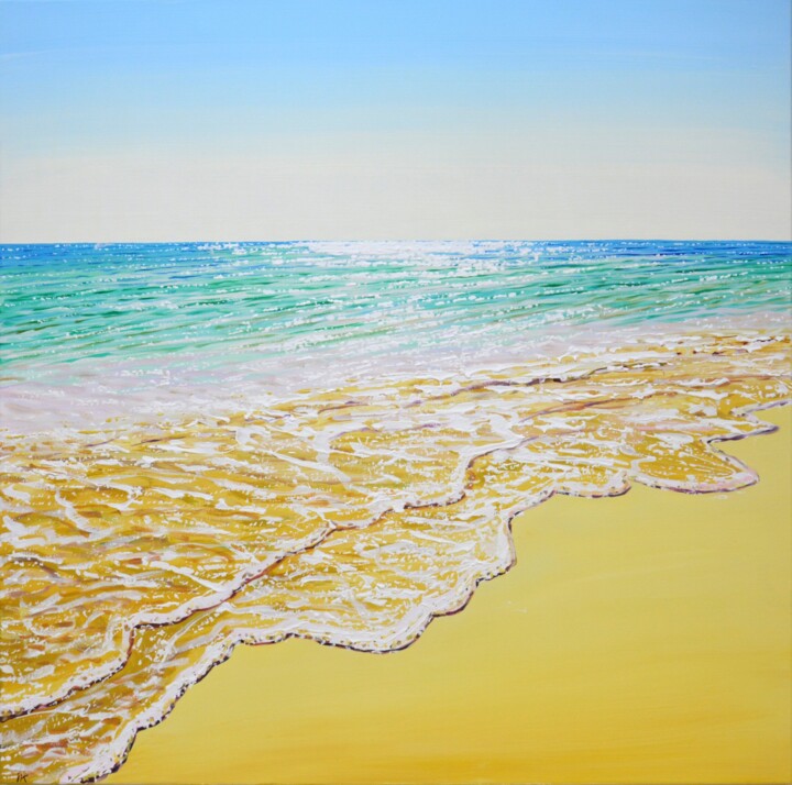 Malerei mit dem Titel "Sea. Summer." von Iryna Kastsova, Original-Kunstwerk, Acryl Auf Keilrahmen aus Holz montiert