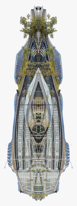 Photography titled "X-Y Building Facade" by Is Wang, Original Artwork